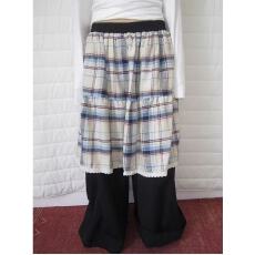 批发2025秋季新款韩系设计感复古格子拼接宽松休闲半身裙