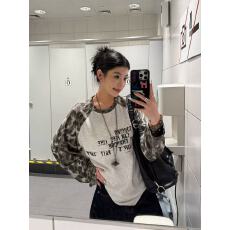 批发美式<b class='q'>街头</b>风迷彩插肩长袖T恤女秋季新款圆领宽松休闲百搭上衣ins潮