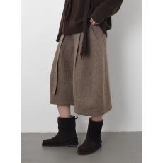 批发毛呢西装<b class='q'>七分</b>花苞裤女秋2025新款时尚高腰大码直筒阔腿休闲八分裤