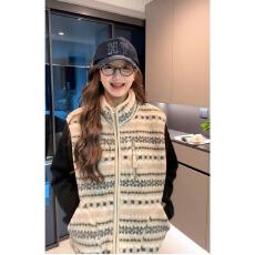 批发费尔岛羊羔毛马甲背心女秋冬2026新款美式复古高级感叠穿外套上衣