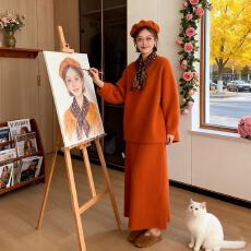 批发秋季穿搭套装2025新款韩版宽松针织开衫显瘦半身裙<b class='q'>两件套</b>