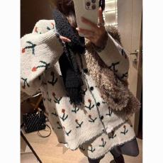 批发<b class='q'>两件套</b>装樱桃开衫中裙甜美复古提花松弛氛围感针织毛衣外套秋冬