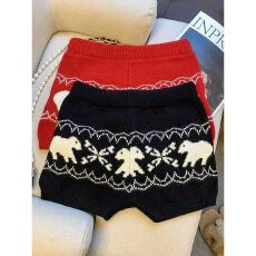 批发美式辣妹费尔岛针织提花<b class='q'>短裤</b>女简约新款百搭<b class='q'>打底</b>裤外穿休闲裤热裤