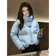 批发<b class='q'>韩版</b>时尚温柔风立领保暖棉服女2025冬季新款加厚质感设计棉衣外套