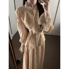 批发<b class='q'>套装</b>女2025秋季新款纯欲蕾丝甜美修身气质上衣高腰显瘦长款半身裙