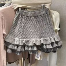 批发美式千金风设计感时尚百搭<b class='q'>半身裙</b>新款圣诞氛围针织<b class='q'>裙</b>小个子短<b class='q'>裙</b>