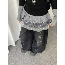 批发波点迷彩蕾丝拼接蛋糕迷你短裙女亚文化穿搭Y2K屁帘半身裙