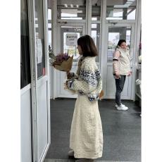 批发美式复古杏色半身<b class='q'>裙</b>女冬宽松加厚长灯芯绒<b class='q'>花苞</b>复古直筒小众山本<b class='q'>裙</b>