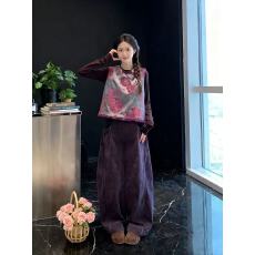 批发时尚国风洋气三件套女装2025秋冬新款减龄马甲内搭小衫阔腿裤套装