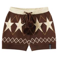 批发美式复古费尔岛星星提花针织短裤女秋冬新款辣妹系带高腰<b class='q'>打底裤</b>子