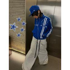 批发刺绣白色织带立领外套短款夹克<b class='q'>拉链</b>外套男女同款