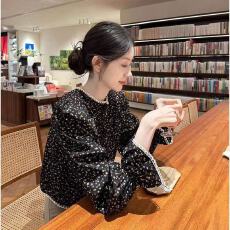 批发宽松百搭显瘦碎花衬衫上衣女春<b class='q'>秋</b>新款衬衣女法式减龄洋气独特别致