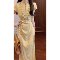 批发出席重要场合的裙子新中式国风旗袍<b class='q'>连衣裙</b>2026夏季流行的爆款长裙