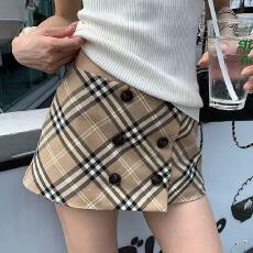 批发梨格:春季上新卡其色格子半身裙韩版气质辣妹低腰<b class='q'>性感</b>包臀裙