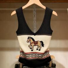 批发图案辣妹针织吊带显瘦小个子新款小马拼接设计上衣<b class='q'>打底</b><b class='q'>背心</b>发完