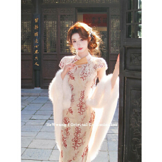 批发年轻款<b class='q'>改良</b><b class='q'>旗袍</b>女新中式连衣裙气质国风订婚礼服重工刺绣包臀长裙