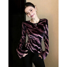 批发优雅气质简约风豹纹印花<b class='q'>长</b>袖衬衫2026年秋冬新款设计感显瘦打底衫