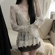 批发法式蕾丝<b class='q'>长</b>袖上衣显瘦百搭