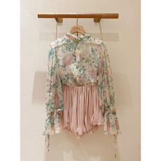 批发衬衫高级感一整套<b class='q'>裙</b>子感穿搭<b class='q'>花苞</b><b class='q'>裙</b>套装松弛雪纺清冷气质甜妹碎花