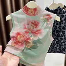 批发双面德绒无袖打底背心女内搭保暖秋冬新款宽松遮肚<b class='q'>大码</b>半高领上衣