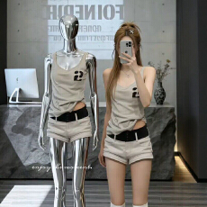 批发纯欲风数字印花莫代尔吊带背心女夏季外穿内搭修身<b class='q'>显瘦</b>无袖上衣潮