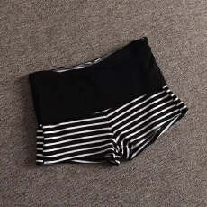 批发美式2026新款辣妹撞色条纹翻腰性感低腰条纹<b class='q'>提</b><b class='q'>臀</b>短<b class='q'>裤</b>女瑜伽热<b class='q'>裤</b>夏