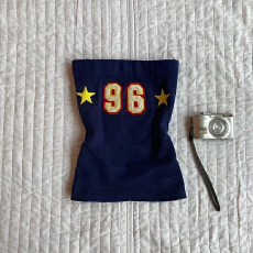 批发原创复古蓝色星星刺绣抹胸<b class='q'>背心</b>夏季女少女风辣妹修身小众穿搭上衣