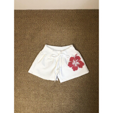 批发多巴胺甜辣妹花卉休闲短裤女夏裤子外穿居家系带抽绳显瘦包臀热裤