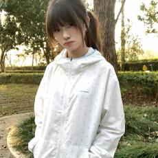 批发韩系满印波点防晒衣外套女2026小个子夏季新款轻薄透气连帽防晒服