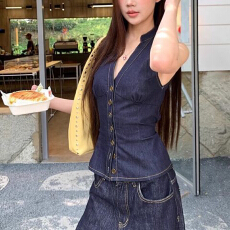 批发2026年夏季时尚套装新款女休闲套装牛仔外套百搭显瘦阔腿裤两件套