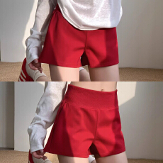 批发红色辣妹显瘦休闲短裤女外穿夏季<b class='q'>打底裤</b>美式女团热裤简约运动卫裤