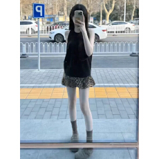 批发夏季黑色无袖背心<b class='q'>连衣裙</b>子女初夏绝美氛围感2026新款豹纹短裙套装