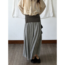 批发慵懒风弹力纽扣<b class='q'>半身裙</b>女夏季新款中长<b class='q'>裙</b><b class='q'>高腰</b>显瘦垂感百搭拖地长<b class='q'>裙</b>