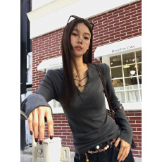 批发美式内搭打底衫女新款春秋冬超好看设计感长袖t恤修身辣妹上衣潮