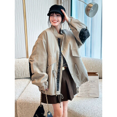 批发撞色拼接加棉工装派克服女<b class='q'>欧洲</b>站2026春装新款欧货女装加厚外套潮