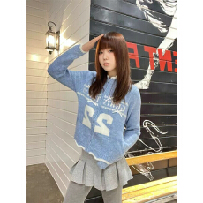 批发休闲韩系费尔岛提花长袖半高领蝴蝶结针织衫上衣春秋冬毛衣开衫女