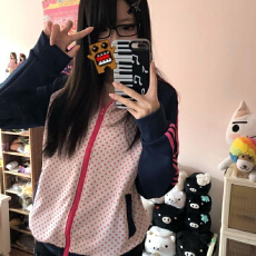 批发千禧古早味韩系y2k撞色立领校园<b class='q'>运动服</b><b class='q'>修身</b>短外套学生少女萌宅系