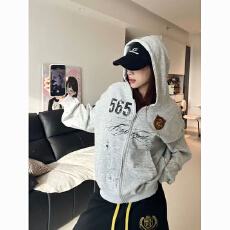 批发欧美ins潮牌连帽卫衣男女秋冬季薄款情侣上衣hiphop学生开衫外套