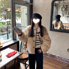 批发秋冬新两面穿麂皮绒羊羔毛皮毛一体保暖外套女百搭款