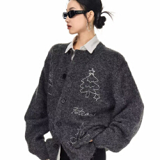 批发针织开衫毛衣女新款宽松显瘦慵懒风毛衣外套上衣ins潮
