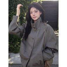 批发韩系<b class='q'>通勤</b>风衣外套女2026秋季新款巨好看的小个子中长款精致高级感