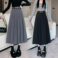 批发实拍 2026春款新款高腰中长款百褶裙显瘦西装气质半身裙长裙