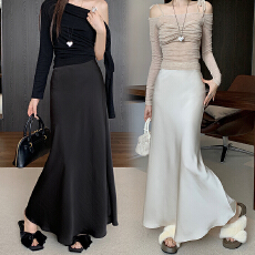 批发实拍 加厚醋酸缎面半身裙2025秋季新款女鱼尾裙包臀裙高腰半身裙