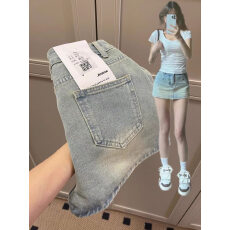 批发夏季辣妹高腰牛仔半身裙女小个子复古做旧显瘦a字包臀<b class='q'>裙裤</b>短裙潮