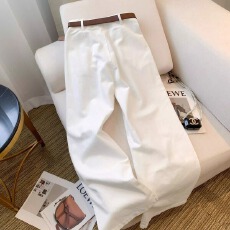 批发白色垂感阔腿牛仔裤女宽松薄款夏季2026新款高腰休闲直筒拖地裤子