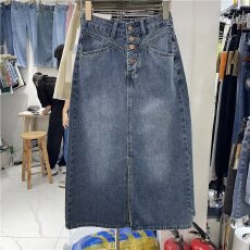 批发高腰开叉牛仔半身裙女春<b class='q'>秋</b>季2026新款夏小个子包臀a字中长款裙子