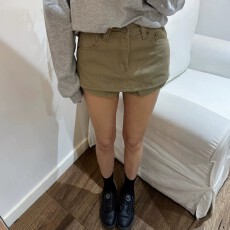 韩国东大门拉链裙裤复古高腰牛仔短裤A字显瘦包臀半身裙工装风