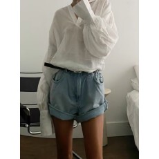 批发松紧高腰牛仔短裤女春<b class='q'>秋</b>大码舒适亲肤宽松显瘦阔腿A字裤