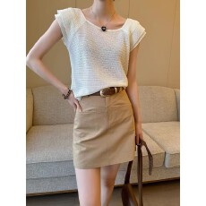 批发卡其色半身裙女<b class='q'>夏</b>季2026新款高腰显瘦A字裙设计感百搭短裙
