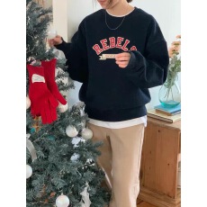 批发<b class='q'>韩国</b>东大门减龄百搭休闲字母印花宽松圆领套头<b class='q'>卫衣</b>